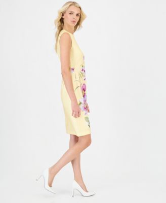 Petite Sleeveless Printed Sheath Dress