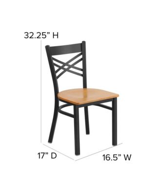 "X" Back Metal Restaurant Dining Chair