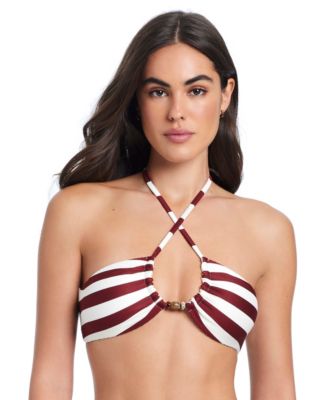 Women's Crossing Paths Halter Tie Bikini Swim Top