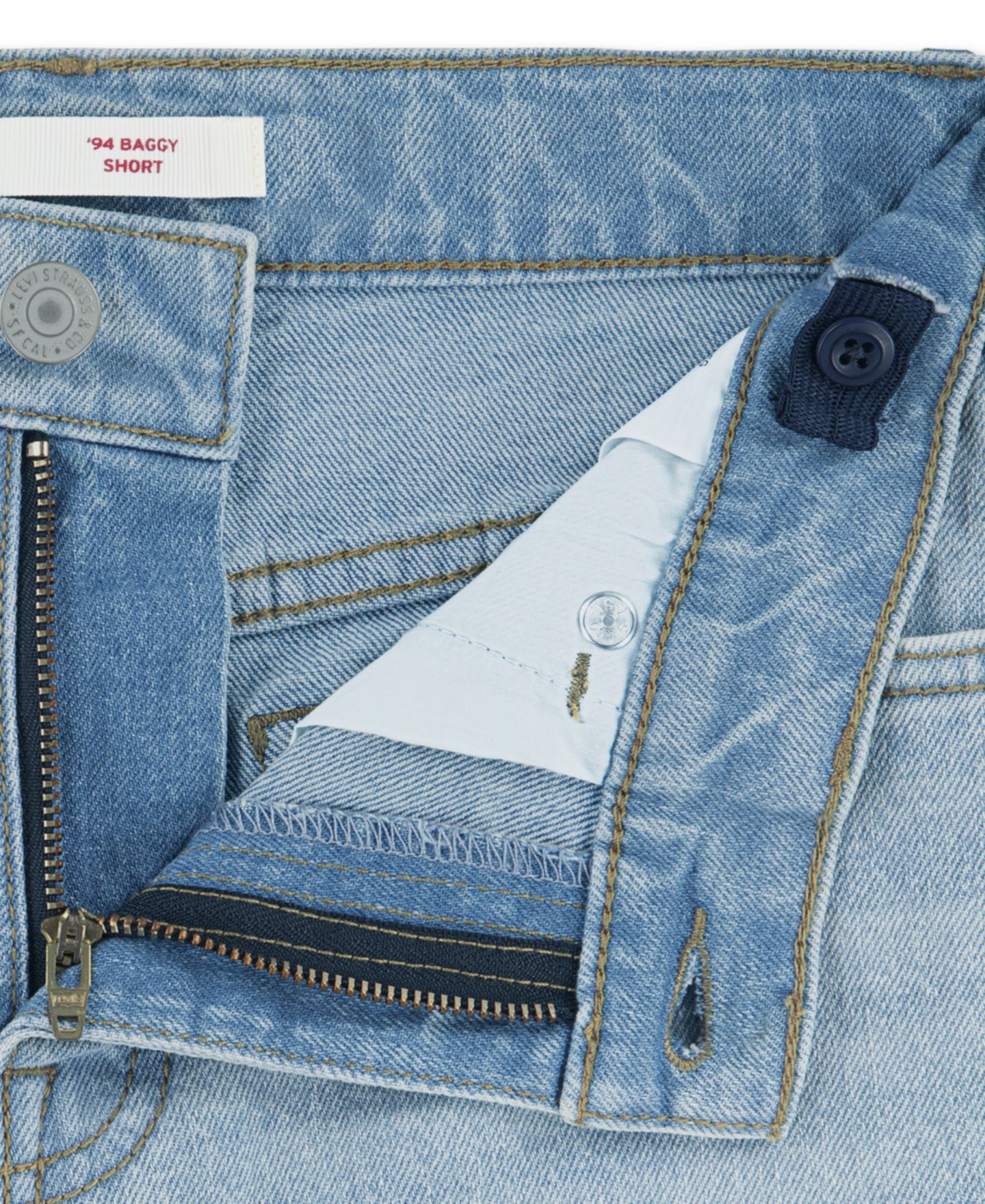 Шорты Levi's 94' Baggy Shorts для девочек, цвет: Светлый пастельный синий — фото 6