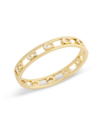 Black Signature C Enamel Openwork Bangle Bracelet