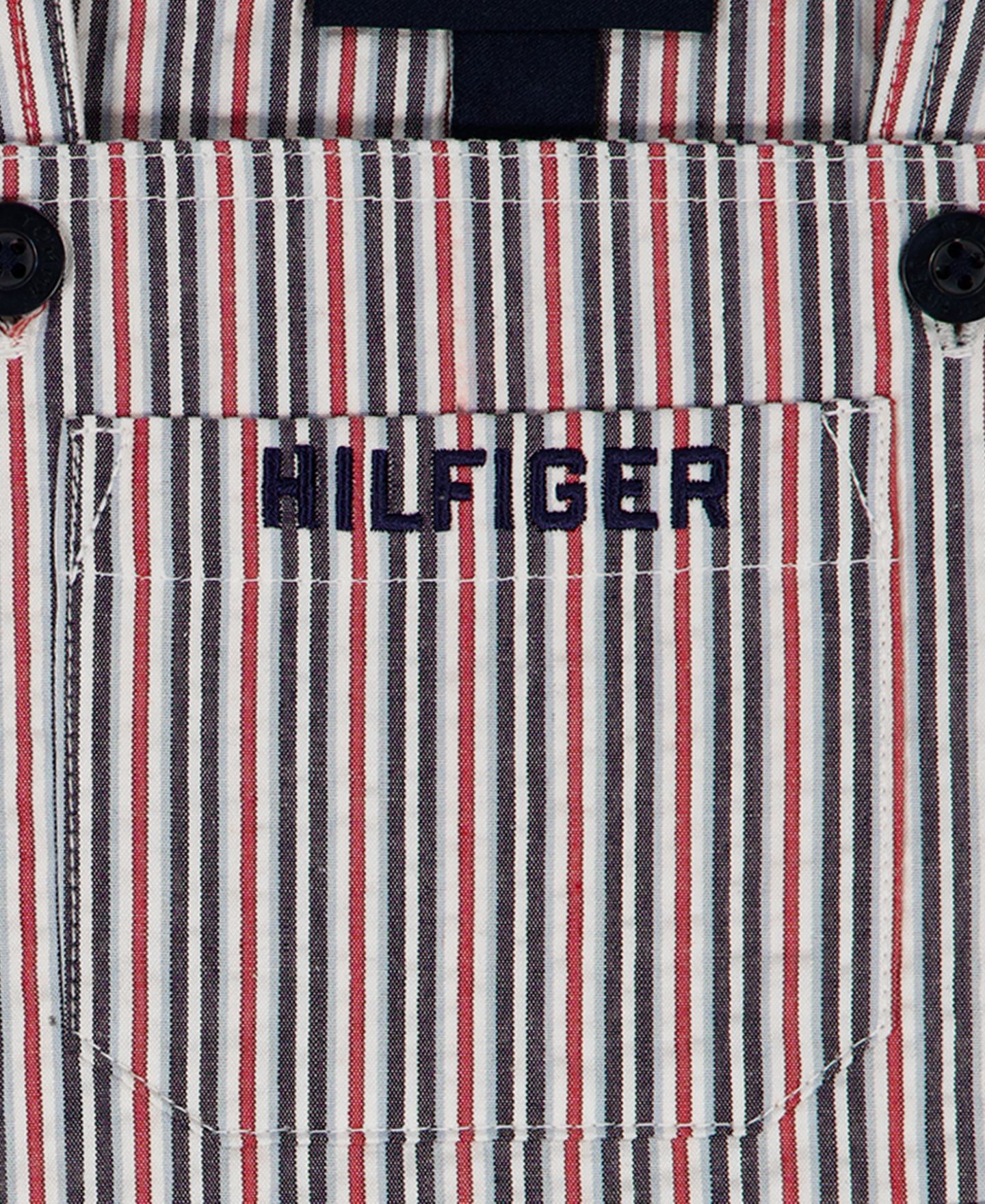 Комплект Tommy Hilfiger Polo Collared T-Shirt and Seersucker Stripe Shortalls, 2-Piece Set для мальчиков-малышей, цвет: Тёмно-синий / Белый — фото 5