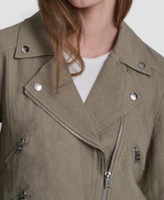 Women's Zipper Detailed Crinkle Jacket