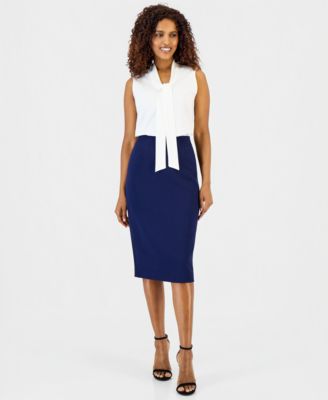 Women's Below-the-Knee Stretch Pencil Skirt, Regular & Petite Sizes