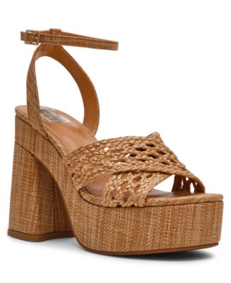DV Dolce Vita Women's Whisora Crossband Raffia Woven Platform