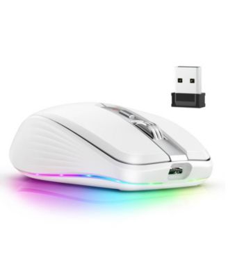 Dual-Mode Wireless Mouse-(2.4G & Bluetooth 5.1), 2400 DPI Adjustable, Silent Click, Type-C Rechargeable