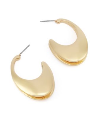 Oval Flat Huggie Earrings