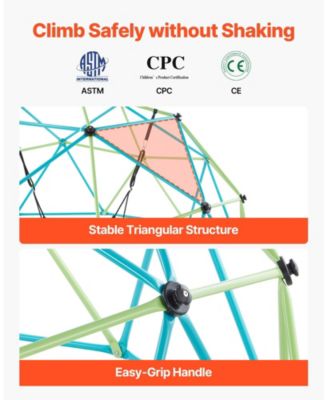 10FT Kids Climbing Dome 1000 LB Capacity with Saucer Swing