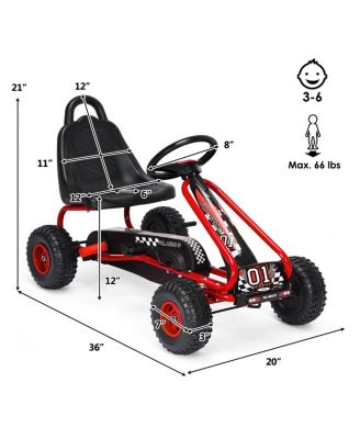 4 Wheel Pedal Powered Ride On Car with Adjustable Seat