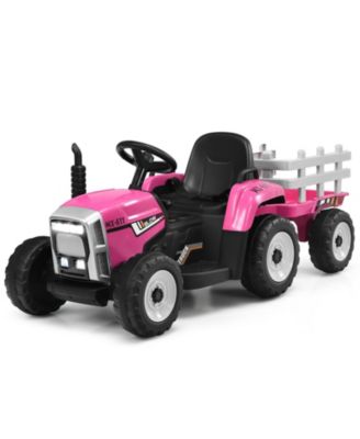 12V Ride on Tractor with 3-Gear-Shift Ground Loader for Kids 3+ Years Old