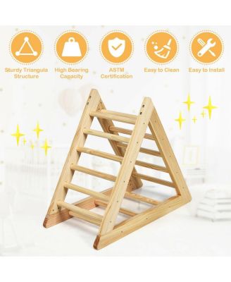 kids Wooden Triangle Climber for Toddler Step Training
