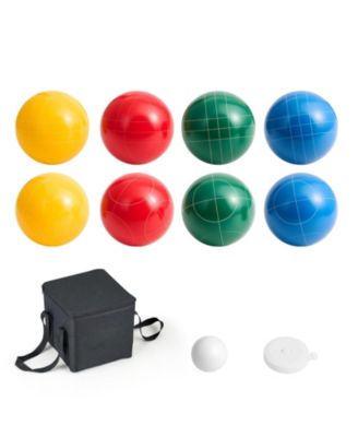 Complete 100mm Bocce Ball Set with 8 Balls, Pallino & Portable Storage