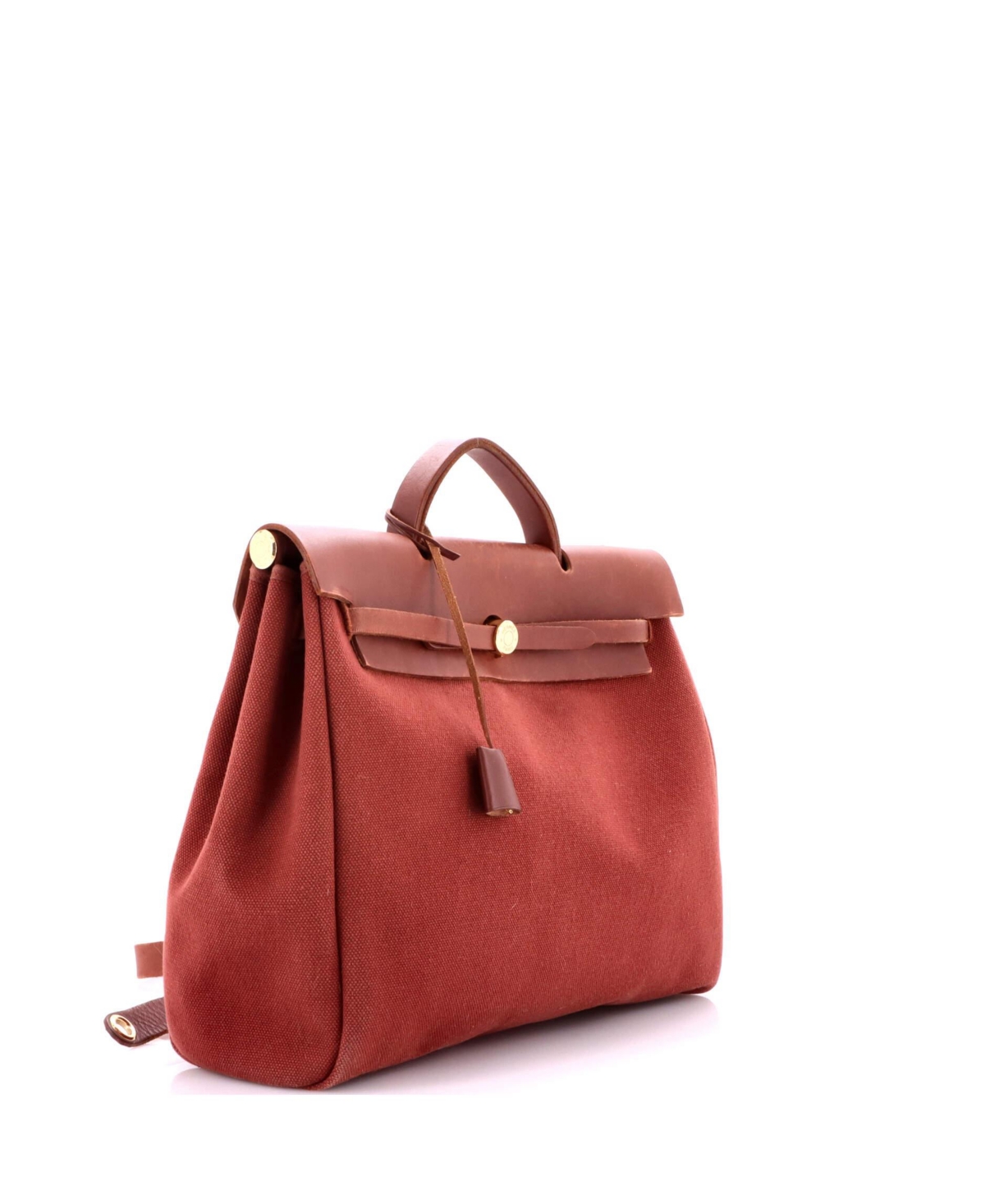 Pre-Owned HERMES 39 Herbag Zip Leather and Toile