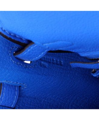 Kelly 25 Handbag Blue Togo with Palladium Hardware