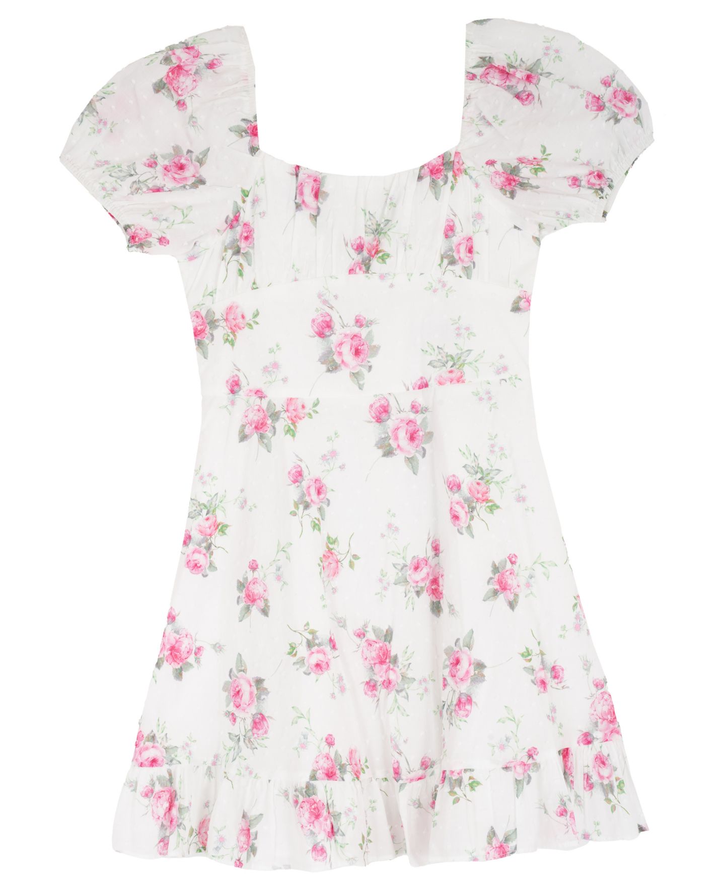 Платье Rare Editions Printed Square Neck Dress для девочек, цвет: Слоновая кость — фото 4