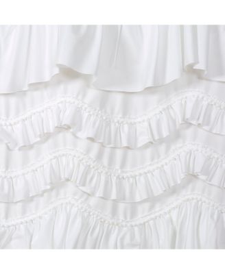 Lush Decor Kemmy Light Filtering Window Curtain Panel Single 52" W x 84" L- Drapes - Ruffled Curtains for Bedroom -Curtains - Coquette Decor