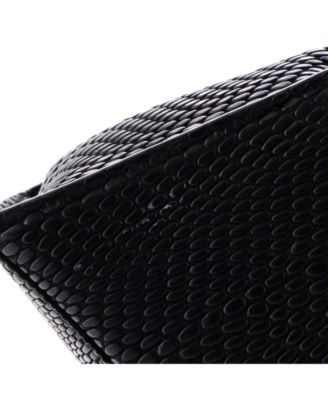 Small Hourglass Top Handle Bag Embossed Leather