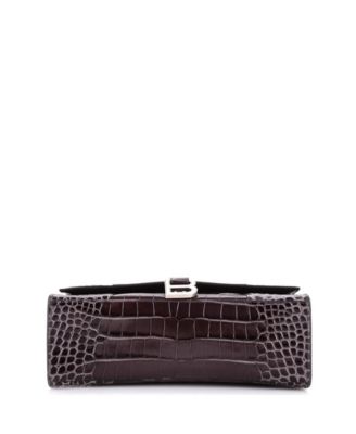 Medium Hourglass Top Handle Bag Embossed Leather