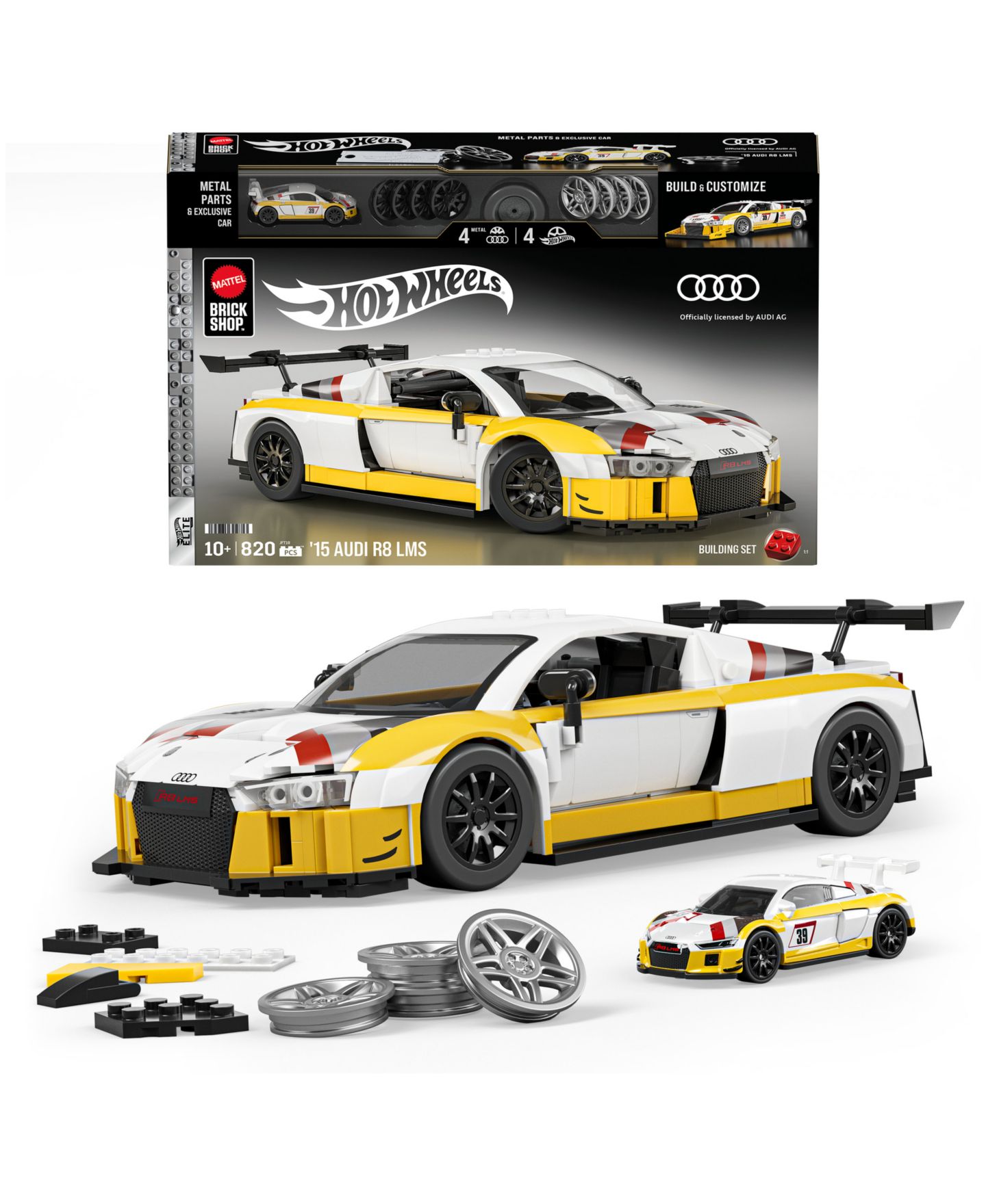 Детский конструктор Mattel Brick Shop Audi R8 LMS Elite 820-Piece Building Set, Ages 10+ — фото 1