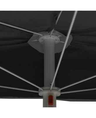 70.9"x35.4" Garden Half Parasol with Pole