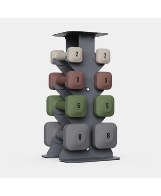 SafeGrip Dumbbells Lower Set with Light Rack - 2, 3, 5, 8 lbs