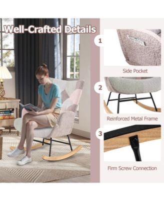 Nursery Rocking Chair for Living Room with High Back Support