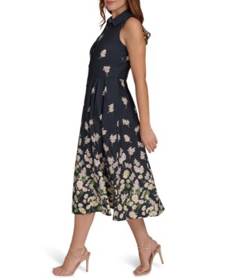 Women's Daisy-Print Cotton Shirtdress