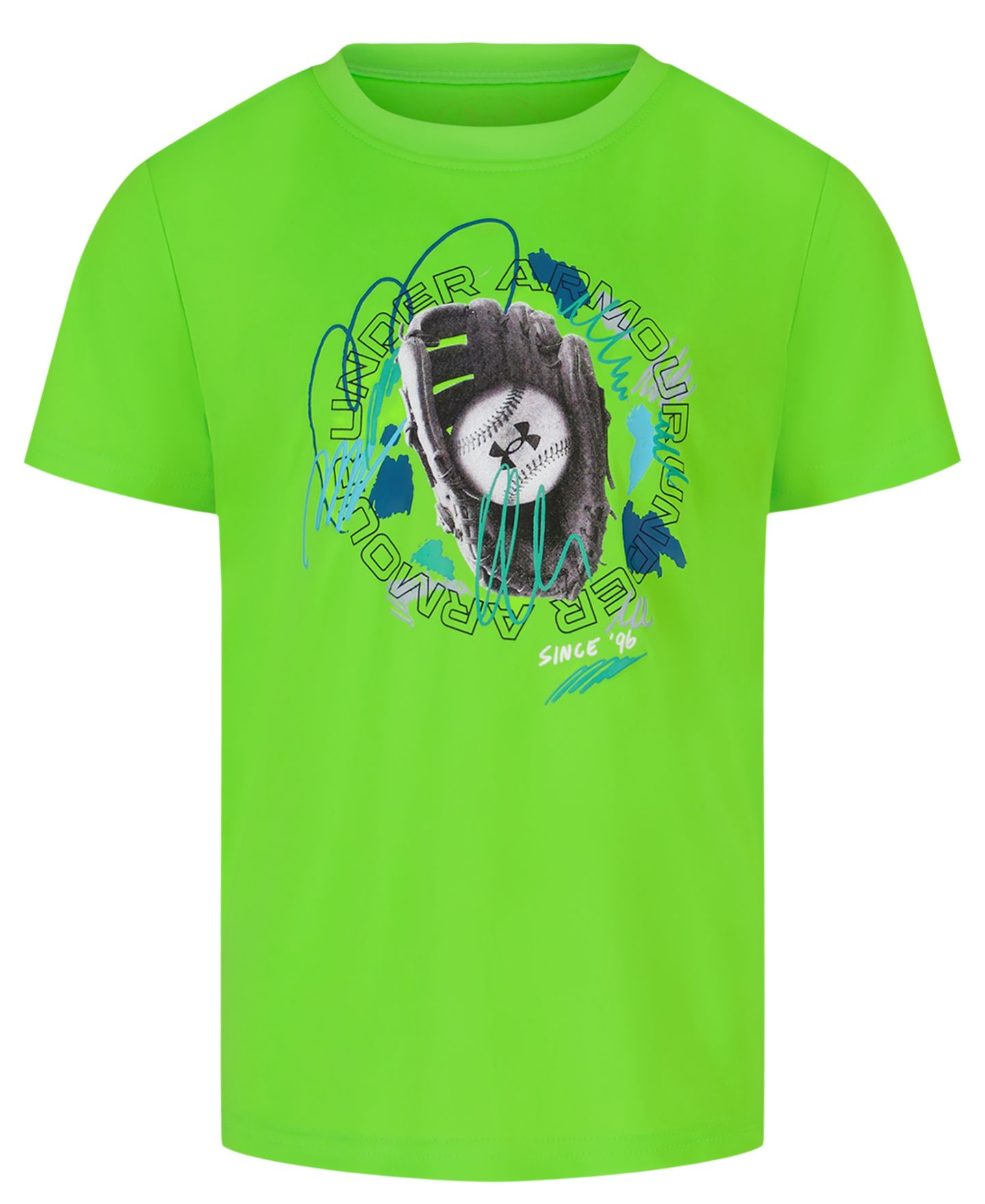 Футболка Under Armour Tech Curve Ball Short-Sleeve T-Shirt для мальчиков, цвет: Зелёный — фото 1