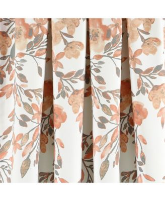Tanisha Light Filtering Window Curtain Panels Pair 52"W x 84"L Blush & Gray - Floral Curtains for Bedroom - Drapes