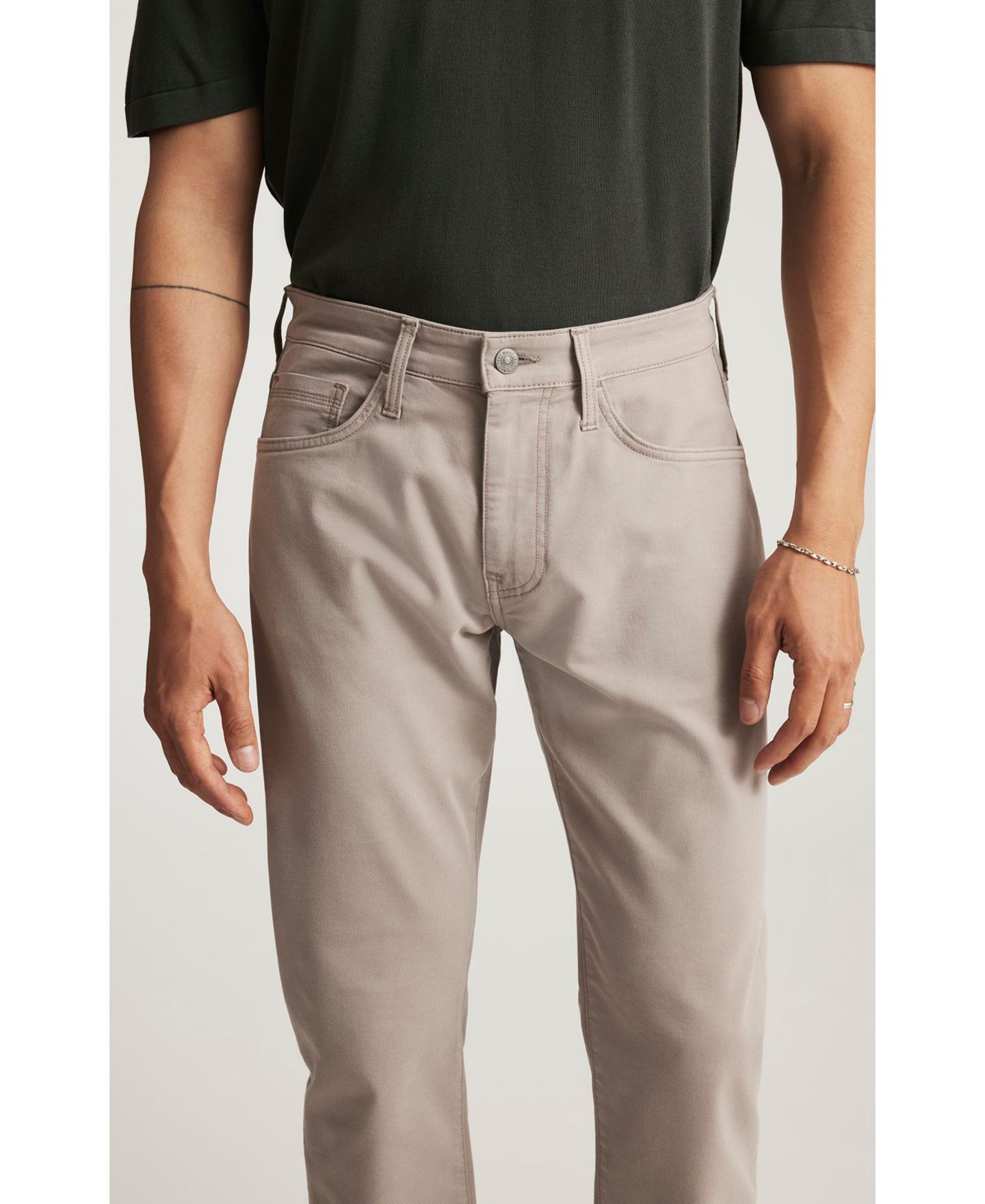 Мужские джинсы Mavi Jeans Marcus Slim Straight Leg in Porcelain Athletic, цвет: Бежевый — фото 3