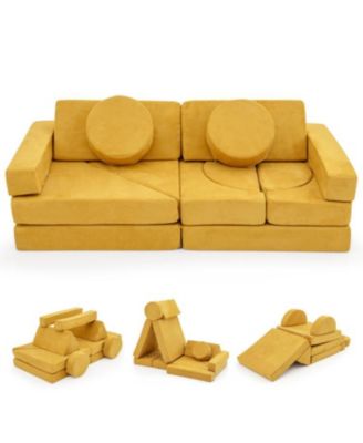 Kids 14-Piece Modular Play Couch Set for Playroom or Bedroom