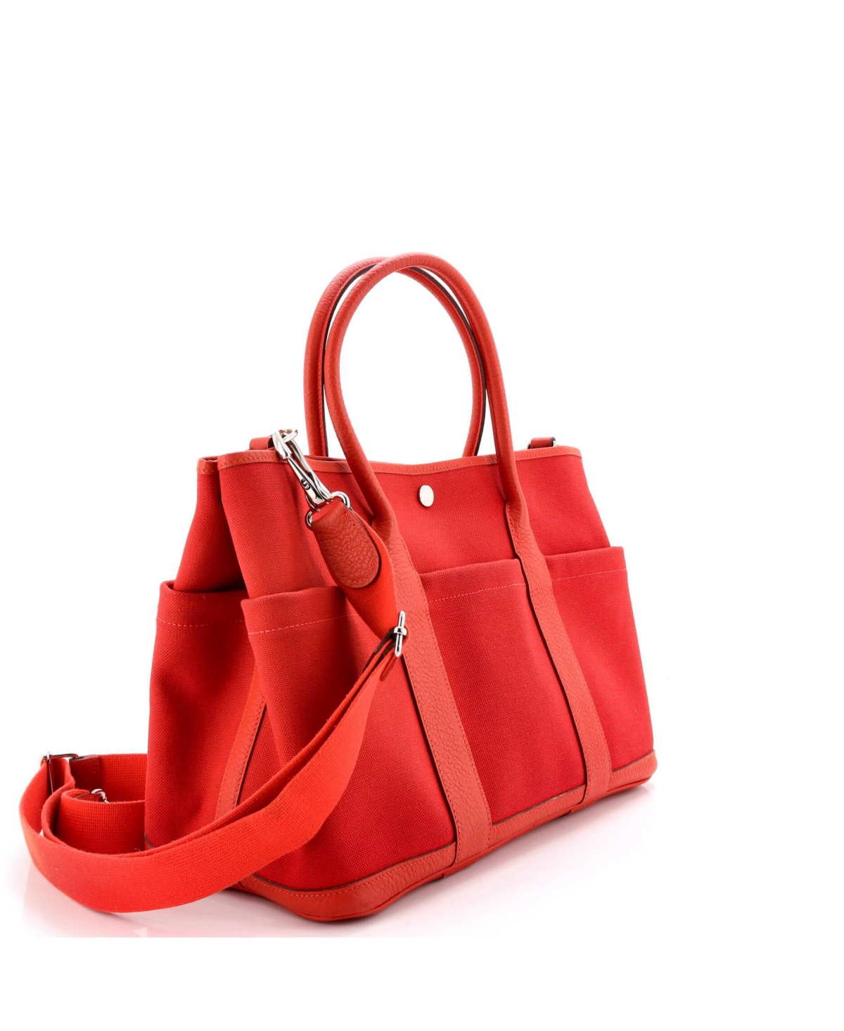 Pre-Owned HERMES 36 Garden Party Pockets Tote Toile and Leather