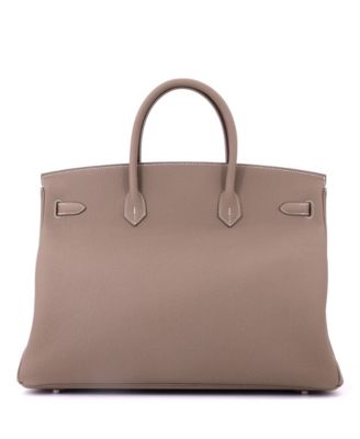 Birkin 40 Handbag Grey Togo with Palladium Hardware