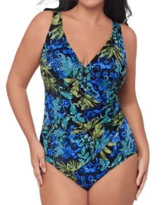Plus Size V-Neck One-Piece Swimsuit