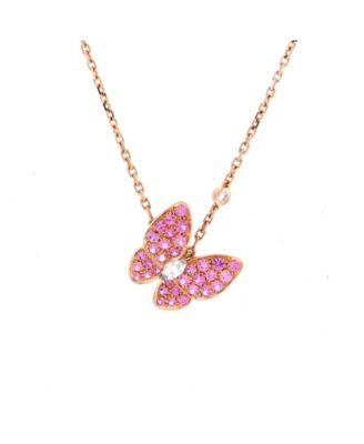 Two Butterfly Pendant Necklace