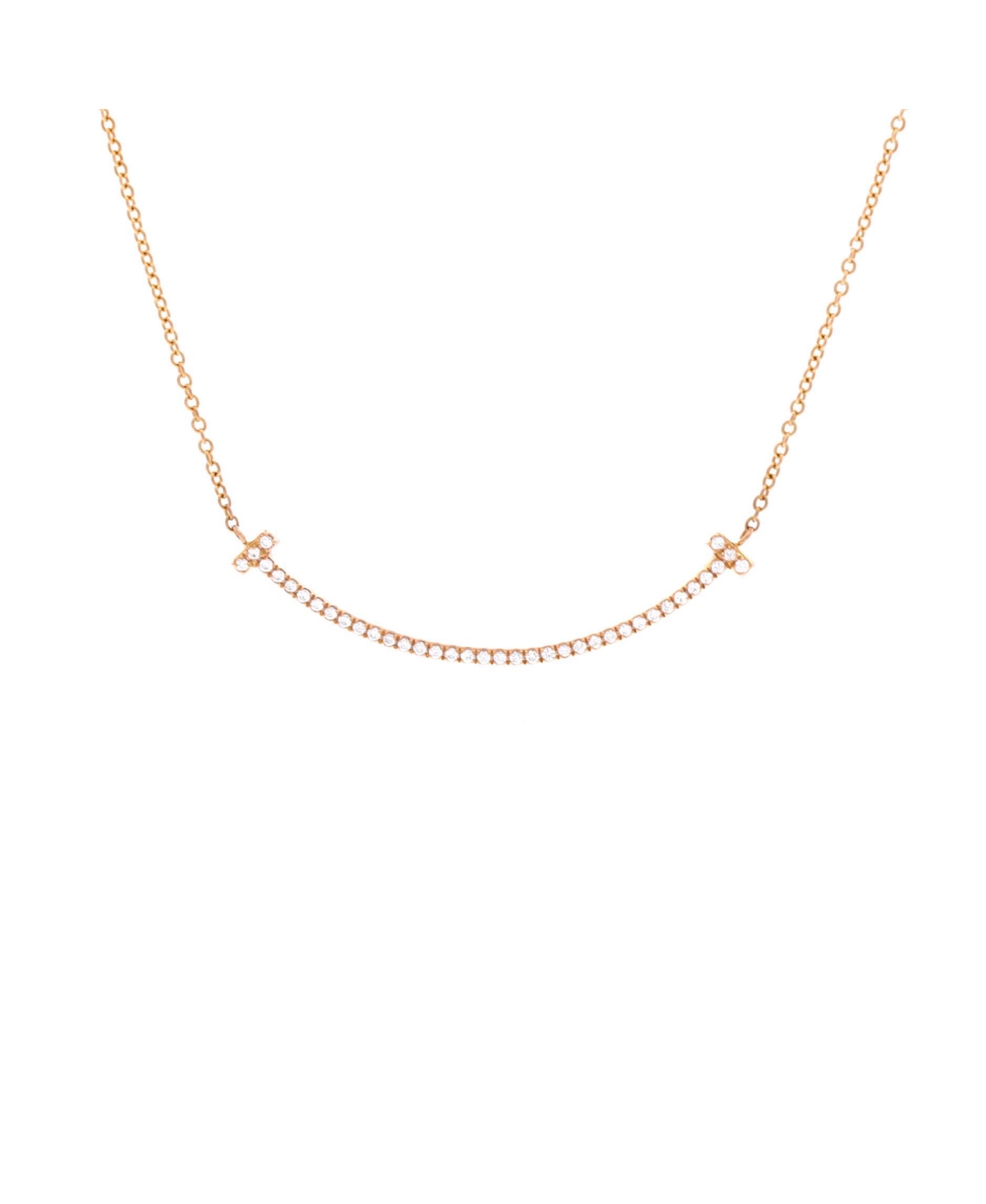 Pre-Owned Tiffany & Co T Smile Pendant Necklace - 18k rose gold