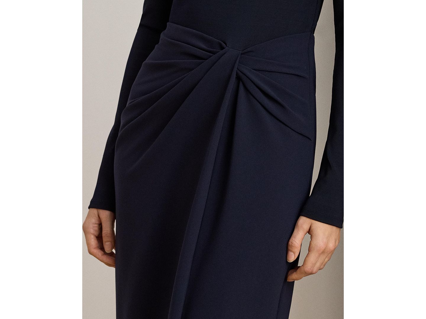 Женские платья Lauren Ralph Lauren Rib-Knit Off-The-Shoulder Gown, цвет: Тёмно-синий — фото 3
