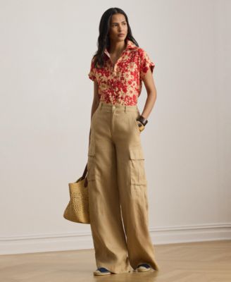 Women's Floral Print Collared Shirt