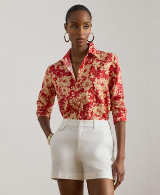 Women's Floral Print Collar Shirt