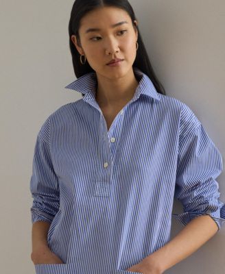 Women's Striped Collared Shirt Dress