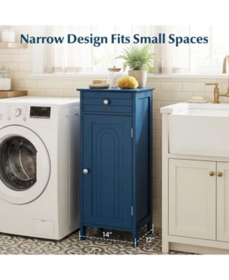 Wood Freestanding Floor Storage Cabinet with Drawer and Shelf