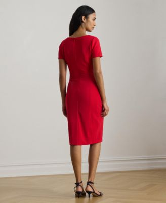 Women's Faille Short-Sleeve Cocktail Dress