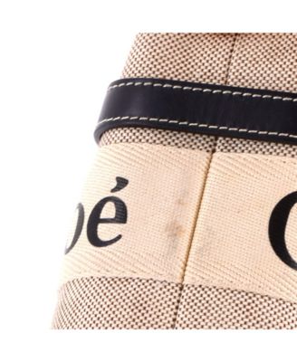 Small Woody Tote Canvas with Leather