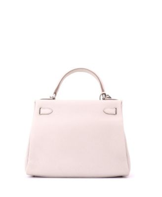 Kelly 28 Handbag Light Togo with Palladium Hardware