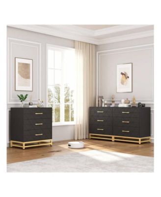 White 3-Drawer Wood Dresser, Bedroom Nightstand Storage Chest Organizer for Closet Clothes