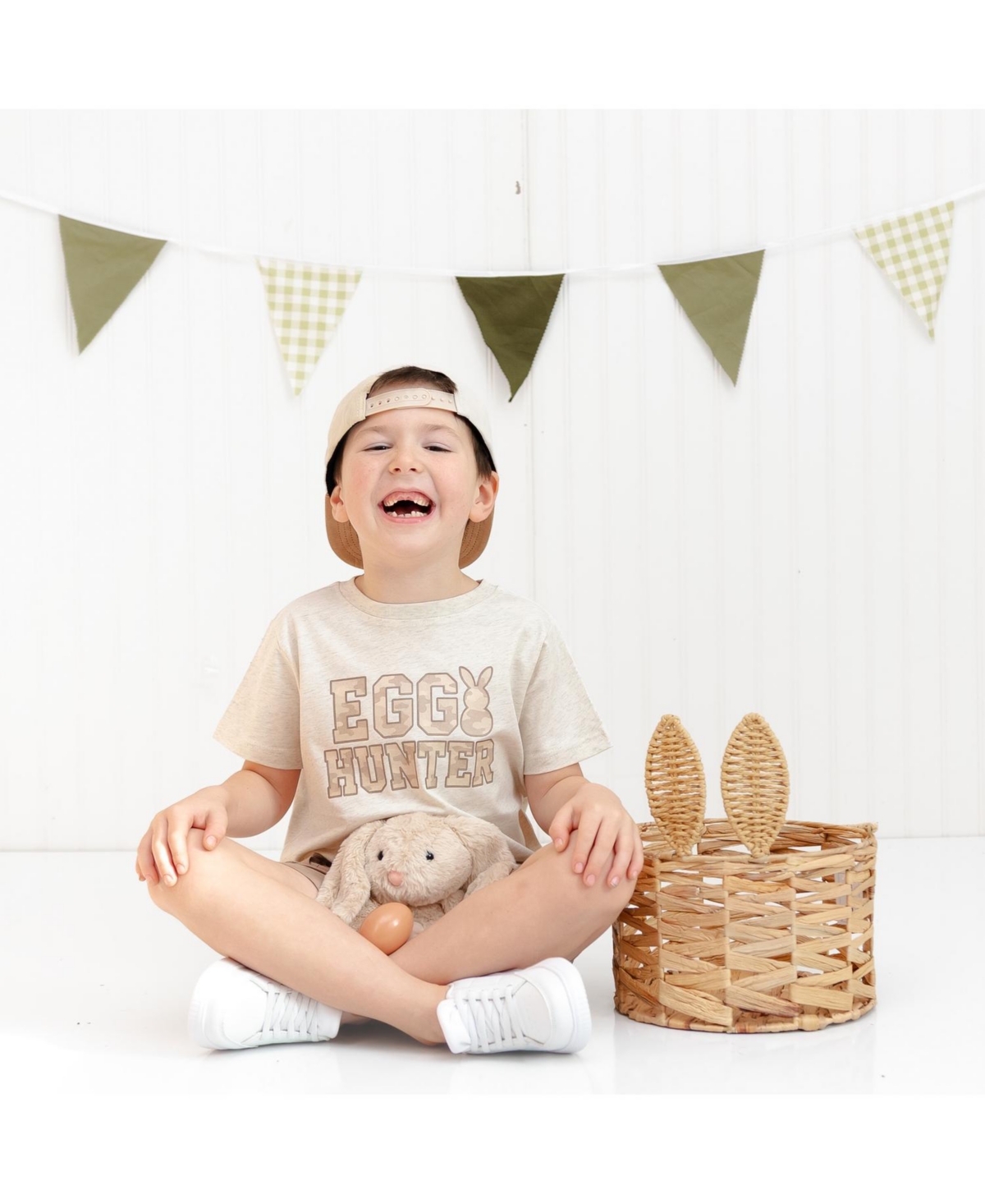 Sweet Wink Toddler Boys Egg Hunter Camo Easter Short Sleeve T-Shirt