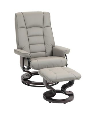 Recliner with Ottoman Swivel Recliner Chair Faux Leather with High Back