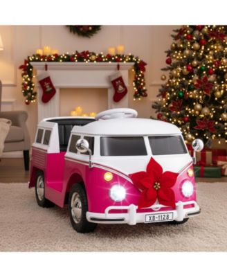 12V Ride On Car Licensed Volkswagen Ride-on Bus with Cup Holder and LED Headlights for 3+ Years