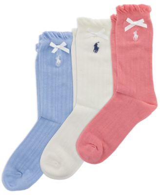 Girls' 4-11 Ribbon Pointelle Socks, 3-Pack