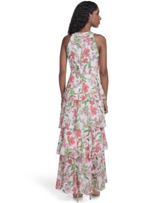 Petite Halter Neck Tiered Maxi Dress